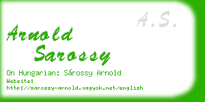 arnold sarossy business card